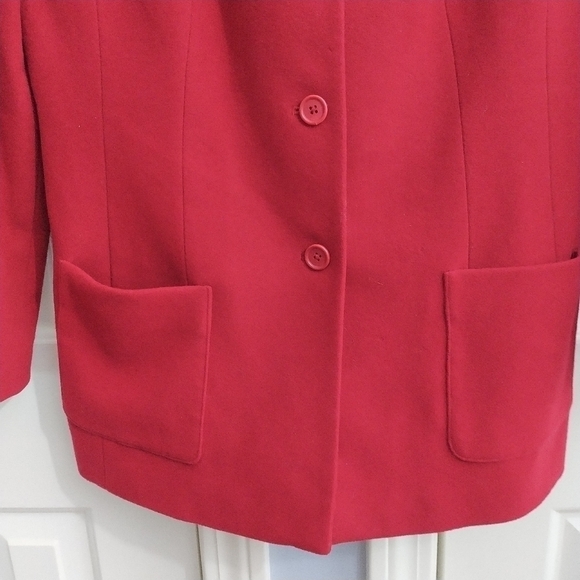 Nordstrom Red Wool/CASHMERE Coat Blazer Jacket 12 - Picture 3 of 12